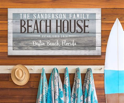 Personalized-beach House Large Canvas Wall Art not Printed on - Etsy