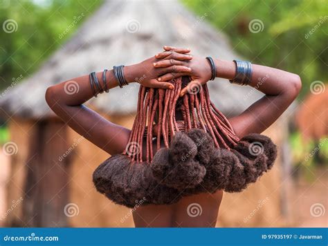 Hair Style of Himba Women, Tribespeople Living in Namibia Editorial ...