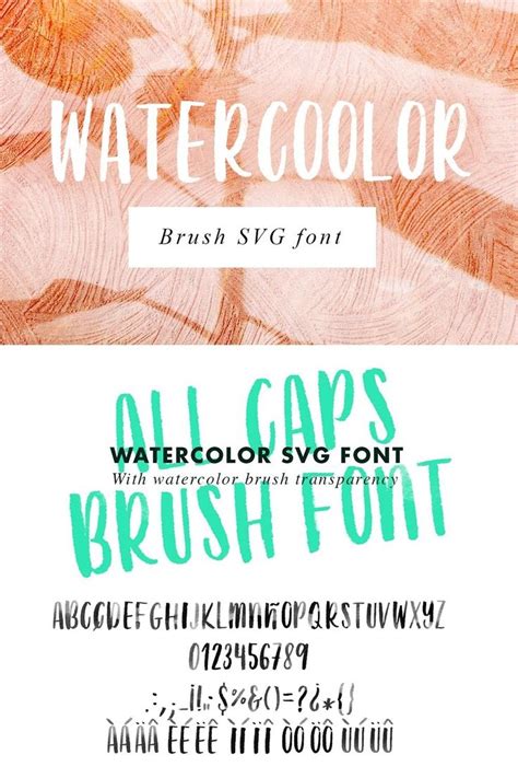 Watercoolor - Brush SVG Color Font with watercolor texture | Brush font ...