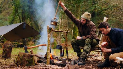 Bushcraft Camp Overnight: The Enhanced Campfire Cooking Setup - YouTube