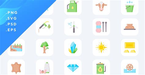 Natural resources icons, Graphics - Envato Elements