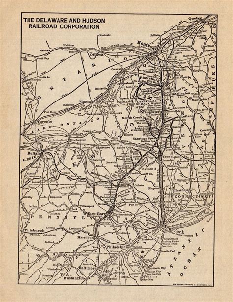 1940 Antique Delaware and Hudson Railroad System Map Delaware | Etsy | System map, Miniature map ...