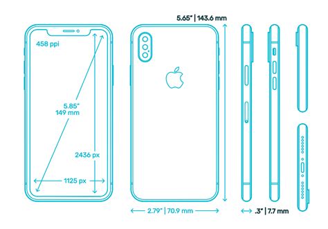 Apple iPhone X (11th Gen) Dimensions & Drawings | Dimensions.com