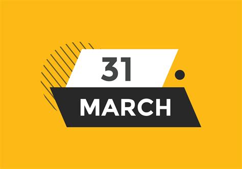 march 31 calendar reminder. 31th march daily calendar icon template. Calendar 31th march icon ...