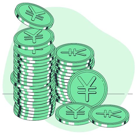 Free Vector | Yen coins concept illustration