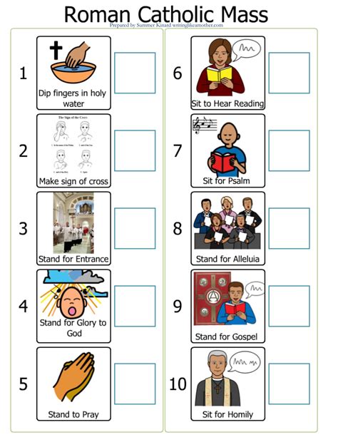 Visual Schedule for Roman Catholic Mass – Family Formation