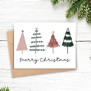 Minimalist Christmas Cards Holiday Card Set Christmas Card - Etsy