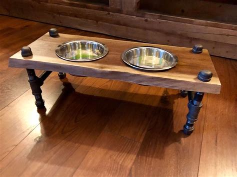 live edge dog feeder | Dog bowls, Raised dog bowls, Dog feeder