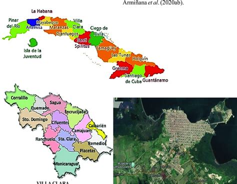 Mapa político administrativo de Cuba y la provincia Villa Clara con sus ...