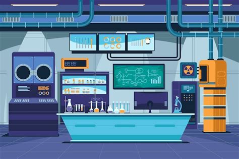 Premium Vector | Cartoon laboratory room illustration