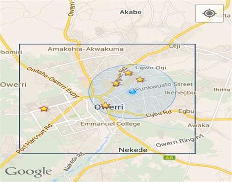 Map of Owerri metropolis (in box) with the five selected waste ...