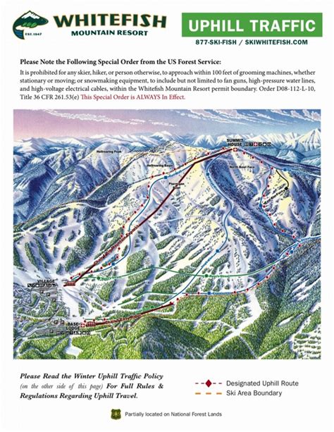 Whitefish Mountain Ski Resort Trail Map | Montana Ski Resort Maps