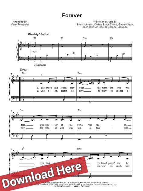 Kari Jobe Forever Sheet Music & Piano Notes | Worship Chords Download