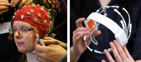 a) BioSemi EEG cap for research, and b) Emotiv EEG headset for gaming ...