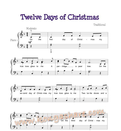 Twelve Days Of Christmas sheet music - Traditional in..