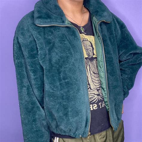 Dark Green Faux Fur Coat 🐢 Size: Large (Fits... - Depop