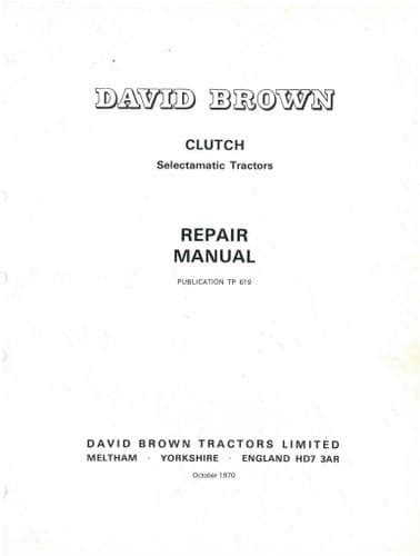 David Brown Tractor Manuals