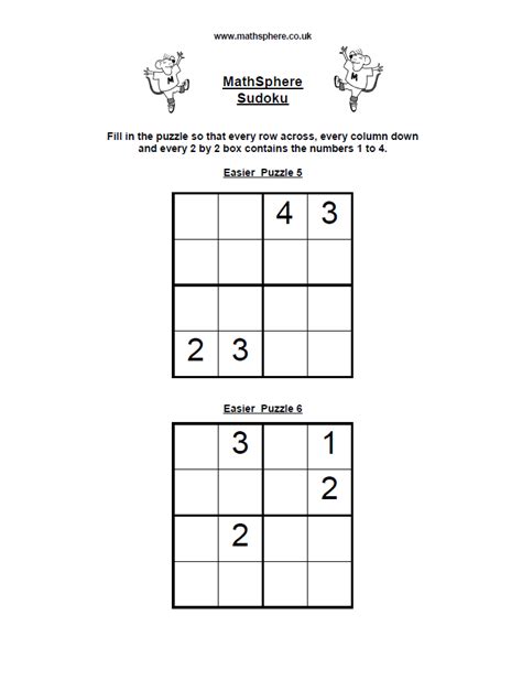 Easy Sudoku | Basic math worksheets, Sudoku puzzles, Maths puzzles