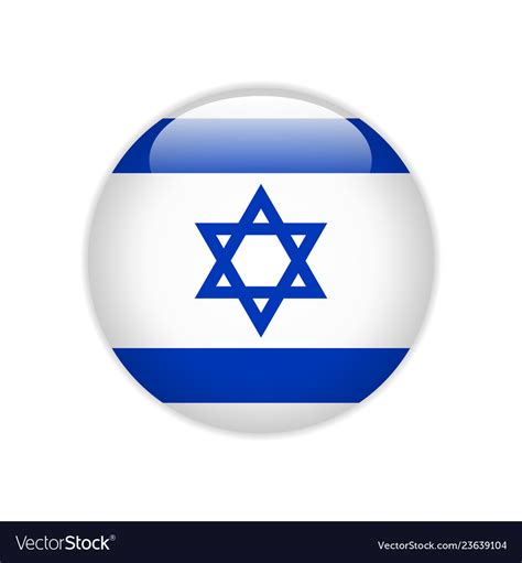 Israel flag on button Royalty Free Vector Image