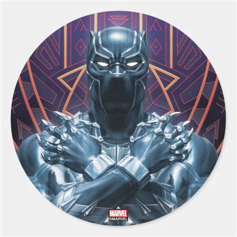 Avengers Classics | Black Panther Salute Classic Round Sticker | Zazzle.com