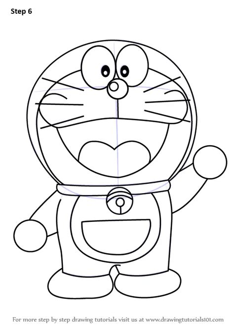 Step by Step How to Draw Doraemon : DrawingTutorials101.com