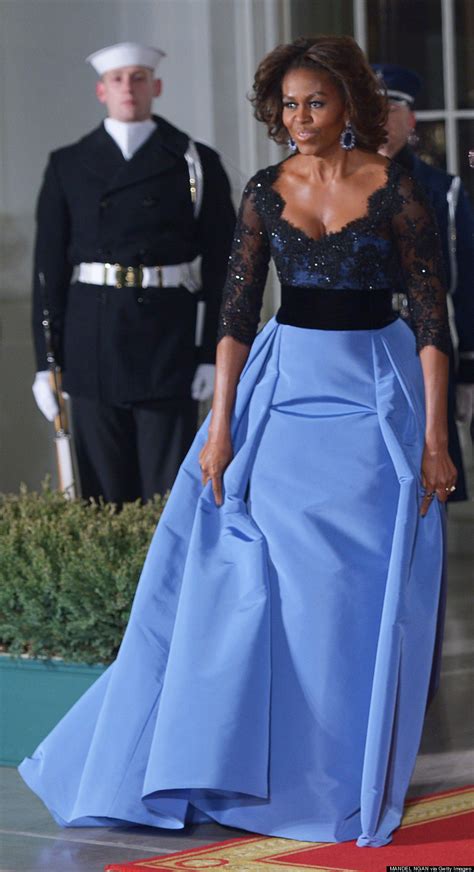 Michelle Obama Wows In Blue Carolina Herrera Gown At 2014 State Dinner (PHOTOS)