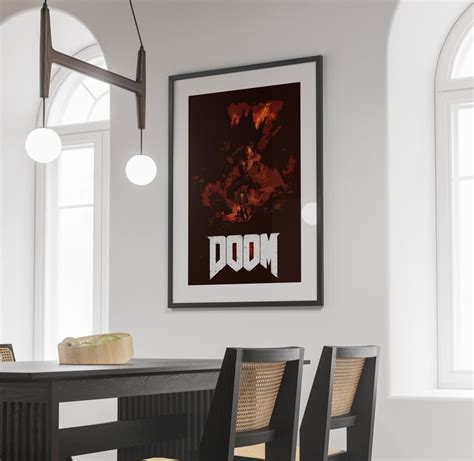 Doom Poster Doomguy Artwork Doom Prints Gaming Posters Video Game Posters Wall Decor Posters ...