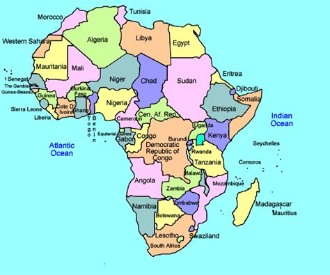 Printable Map Of Africa With Countries
