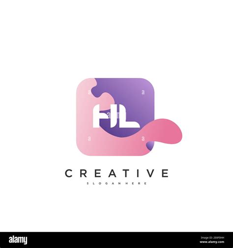 HL Initial Letter logo icon design template elements with wave colorful ...