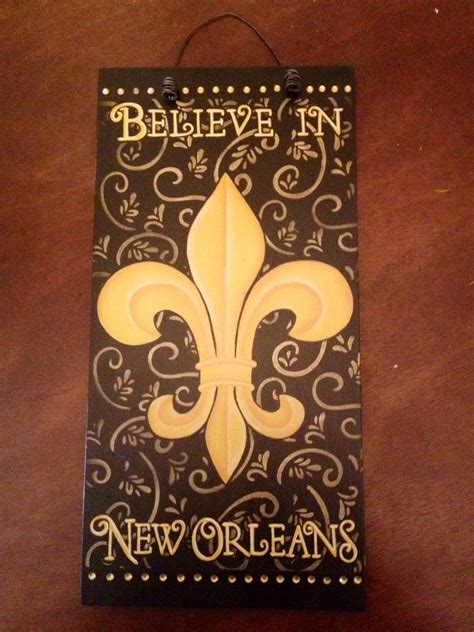 Saints BELIEVE IN NEW ORLEANS painted wood home decor Wood Home Decor ...