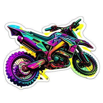 "Futuristic Neon Dirt Bike" Sticker for Sale by verluxe | Redbubble