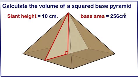 Volume of a pyramid given the slant height and base area. - Mindovermetal English