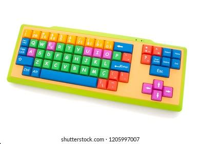 Kids Learning Colorful Keyboard Isolated On Stock Photo 1205997007 ...