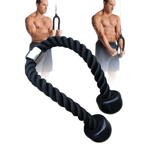 Tricep Bicep Pull Rope Cable Muscle Strength Training Attachment Home Gym Exercise, Set of 7 ...