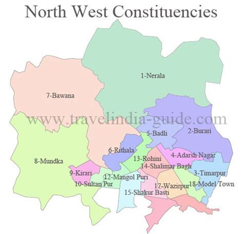 North West Delhi Assembly Constituencies & District Map