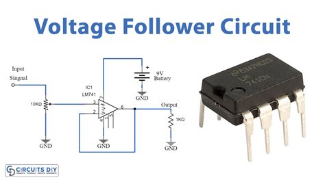 Voltage Follower Circuit Using Op Amp 741