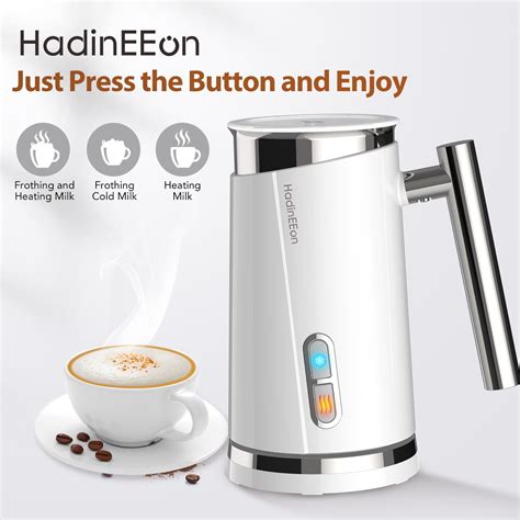 Milk Frother,HadinEEon Automatic Electric Milk Frother and Warmer,Electric Milk Steamer Milk ...