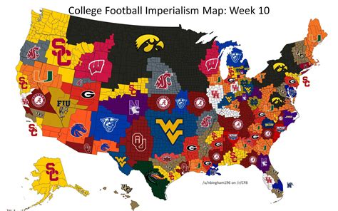 Week 10 College Football Imperialism Map : r/CFB