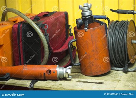 Fire Station Training Equipment Stock Image - Image of firemen, worker ...