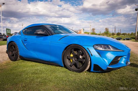 Blue Mk5 Supra outside of a Rockford Car Show - BenLevy.com