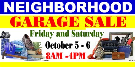 Yard Sale Neighborhood Banner Garage / Yard Sale Signage Vinyl Banners