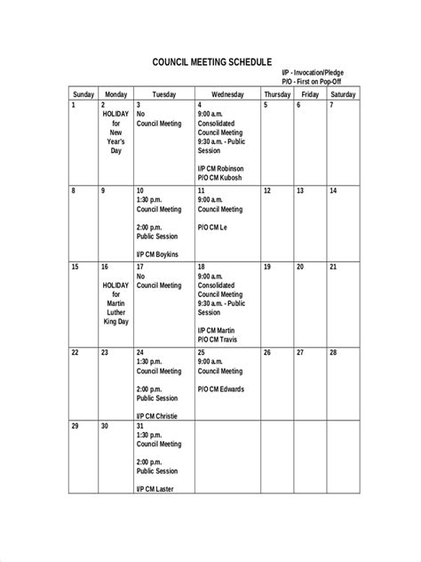 Meeting Schedule Examples - 14+ Examples, Word, Pages, Google Docs ...