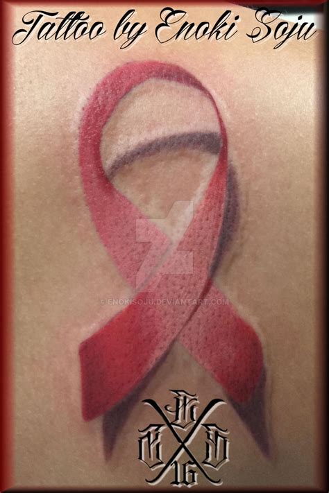 Realistic Cancer Ribbon Tattoo by Enoki Soju by enokisoju on DeviantArt