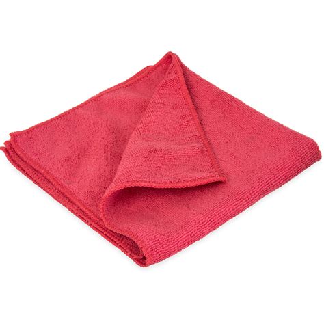 3633405 - Terry Microfiber Cleaning Cloth 16" x 16" - Red | Carlisle FoodService Products