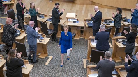 Nicola Sturgeon given standing ovation after final Holyrood speech as ...