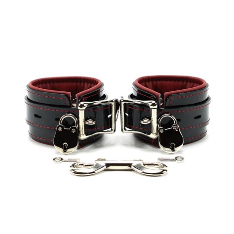 Roma Lockable Vegan Leather Padded Bondage Cuffs | ODDO Leather - Oddo Leather