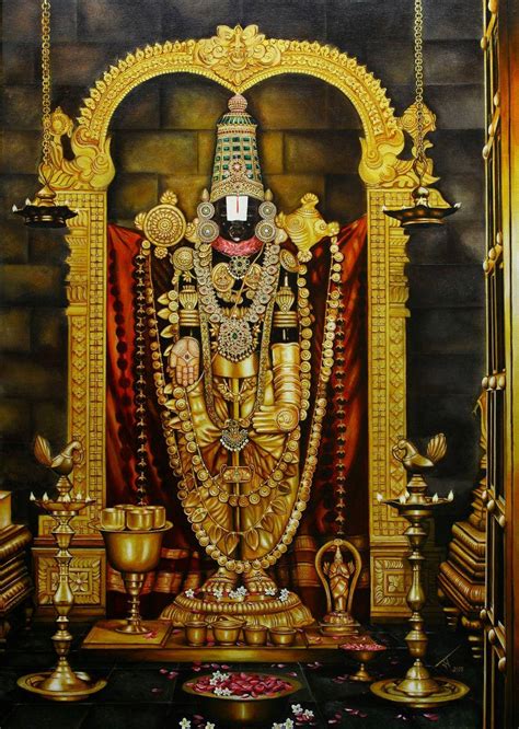 Download Lord Venkateswara Statue In Gold Wallpaper | Wallpapers.com