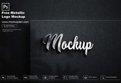 Free Metallic Logo Mockup PSD Template | Mockup Den