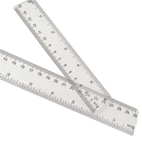 Buy 2 Pack Plastic Ruler Straight Ruler Clear See Through Measuring ...