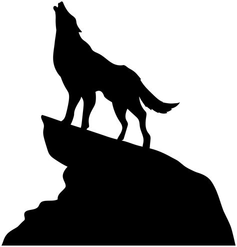 Wolf Howling on Rock Silhouette PNG Clipart | Gallery Yopriceville - High-Quality Free Images ...